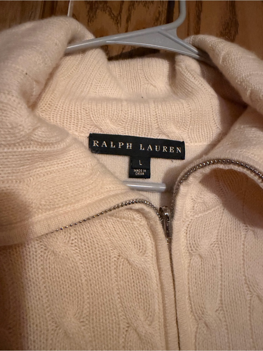 Ralph Lauren Pale Cream Cable-Knit Zip Cardigan - Picture 2 of 6